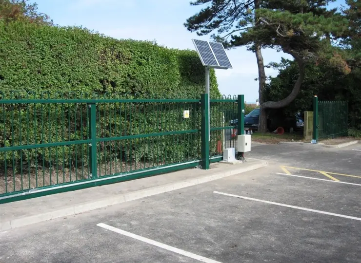 Solar powered sliding gate