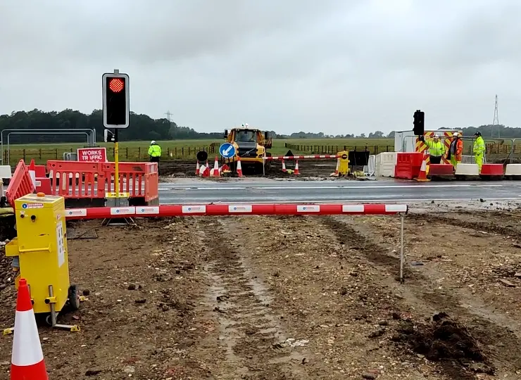 INSTABOOM controlled traffic lights securing East Leeds Orbital Route haul crossing