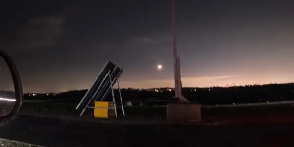 solar hydrogen vault with solar panel on road networks at night