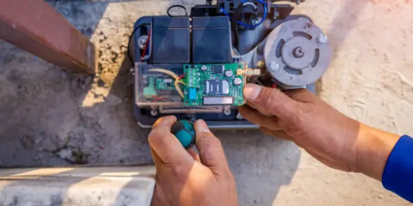 worker repairing fixed install