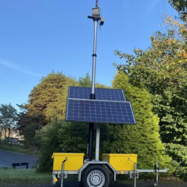 Data collection radar on pole solar powered.